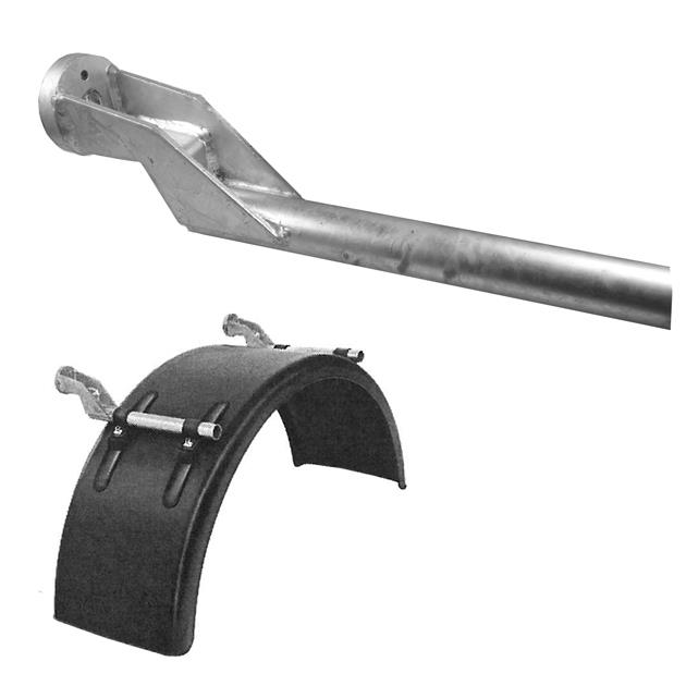 Holder angled of the mudguard with blind flange di. 42.4 mm